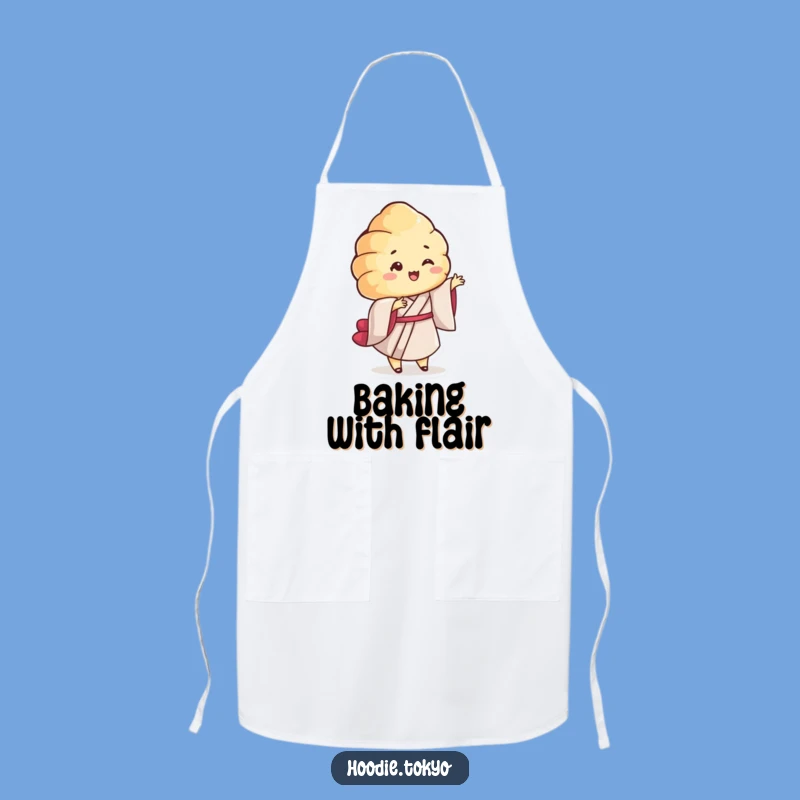 Funny Croissant Kimono Apron - Cook with Playful Pastry Charm