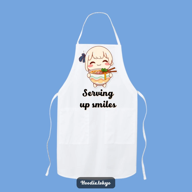 Funny Ramen Apron: Cook with Cheerful Character's Sharing Smile - Funny Gift