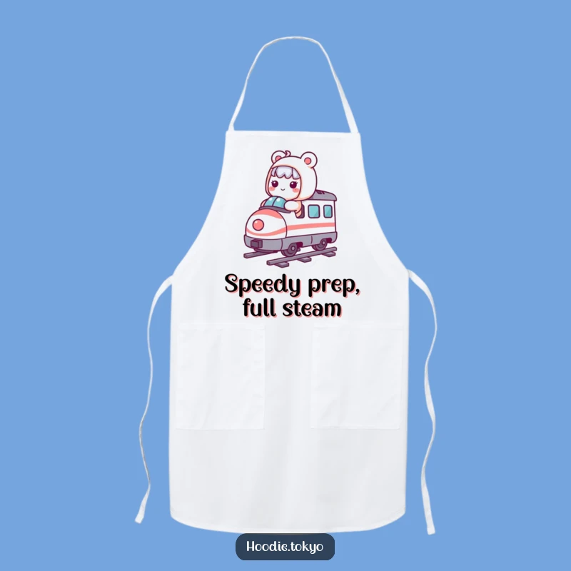 Funny Apron: Kawaii Bullet Train Character Cooking Fun, Hilarious Kitchen Gift