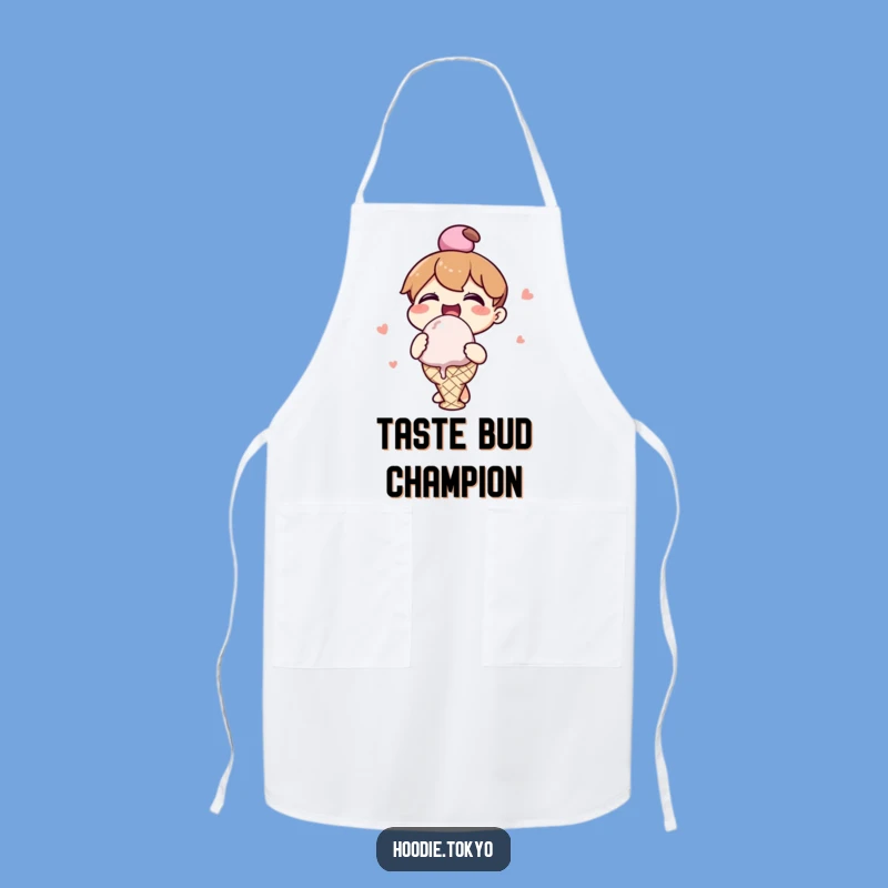 Funny Kawaii Ice Cream Apron - Cheerful Character Chef's Sweet Treat Protector
