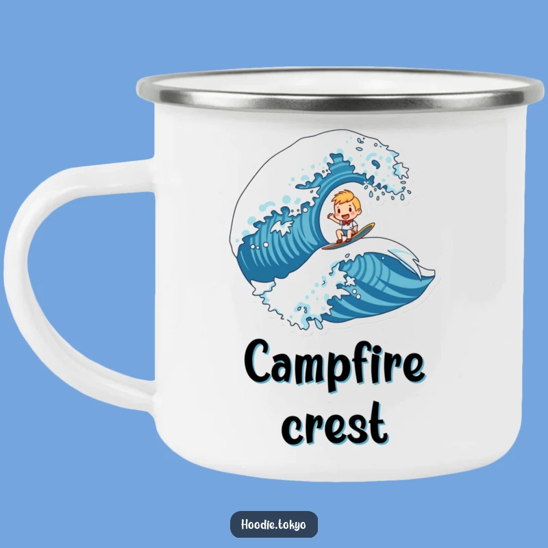 Funny Surfing Character Camping Mug - Outdoor Adventure Mug, Rugged Funny Gift