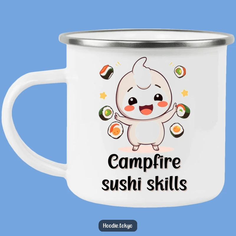 Durable Sushi Kawaii Camping Mug: Funny Playful Juggler Outdoor Gift