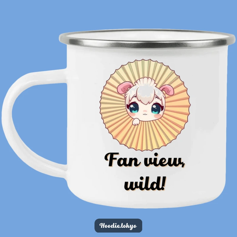 Funny Curious Character Camping Mug, Outdoor Fan View Adventure