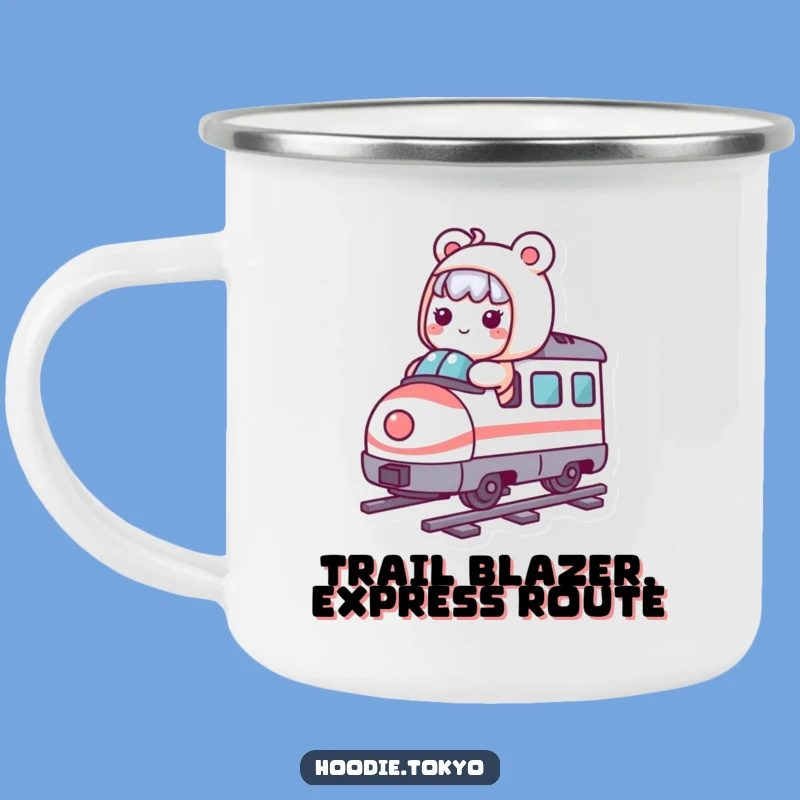 Funny Camping Mug: Kawaii Bullet Train Adventure, Outdoor Humor, Perfect Gift