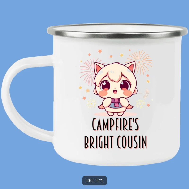 Funny Camping Mug: Kawaii Fireworks Gazing, Outdoor Celebration, Great Gift
