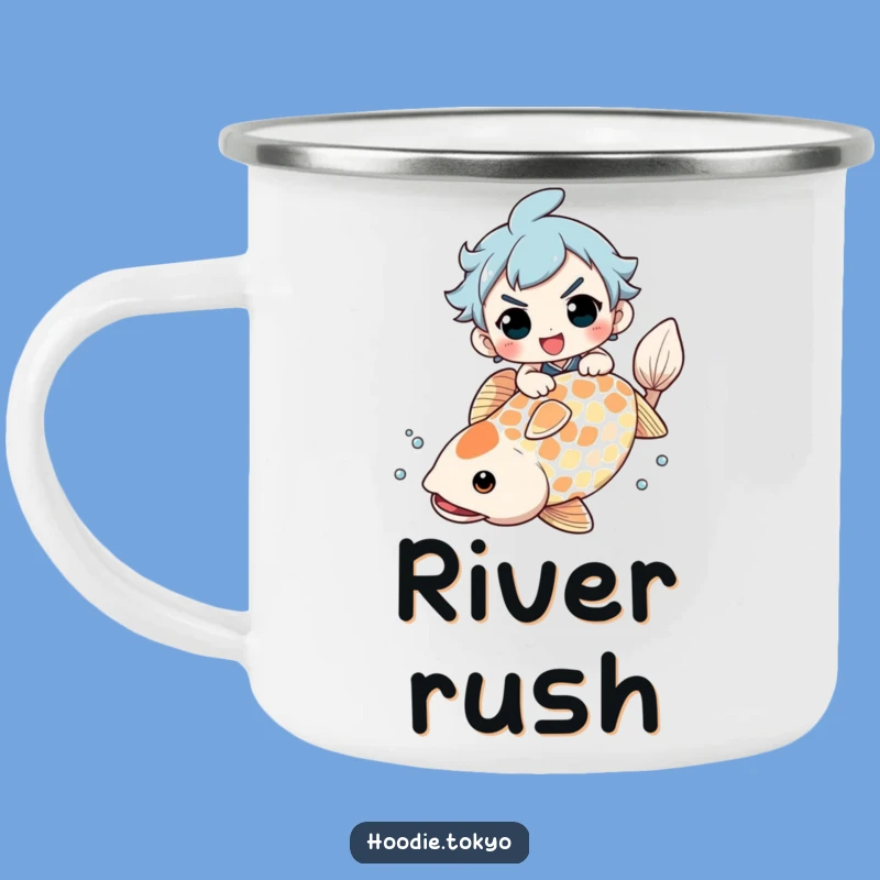 Funny Koi Fish Rider Camping Mug: Adventure Fuel for Your Next Funny Gift
