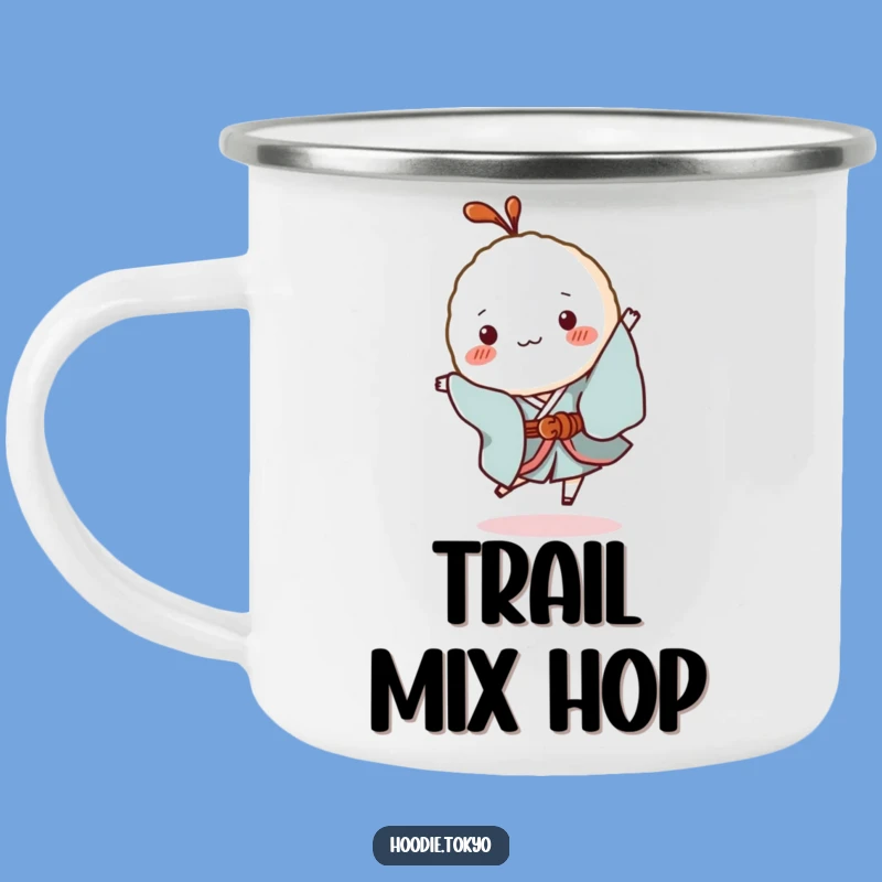 Funny Rice Ball Kimono Camping Mug - Adventure with Tiny Character Fun