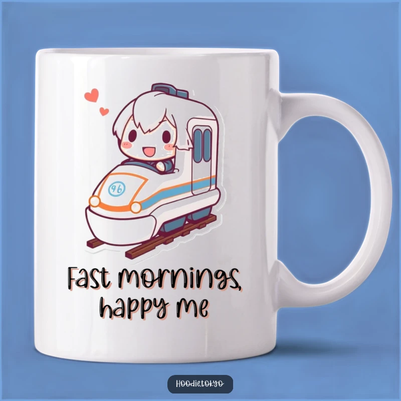 Funny Bullet Train Joy Mug: Determined Rider's Fast Adventure, Perfect Gift