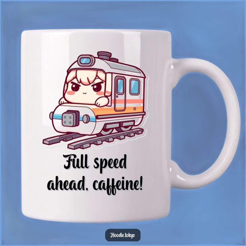Funny Bullet Train Kawaii Mug: Determined Rider Gift for Train Lovers