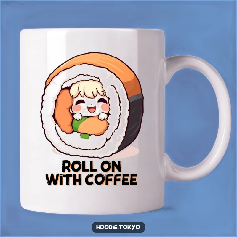 Funny Giggling Sushi Mug - Peek-a-Boo Character, Hilarious Foodie Gift