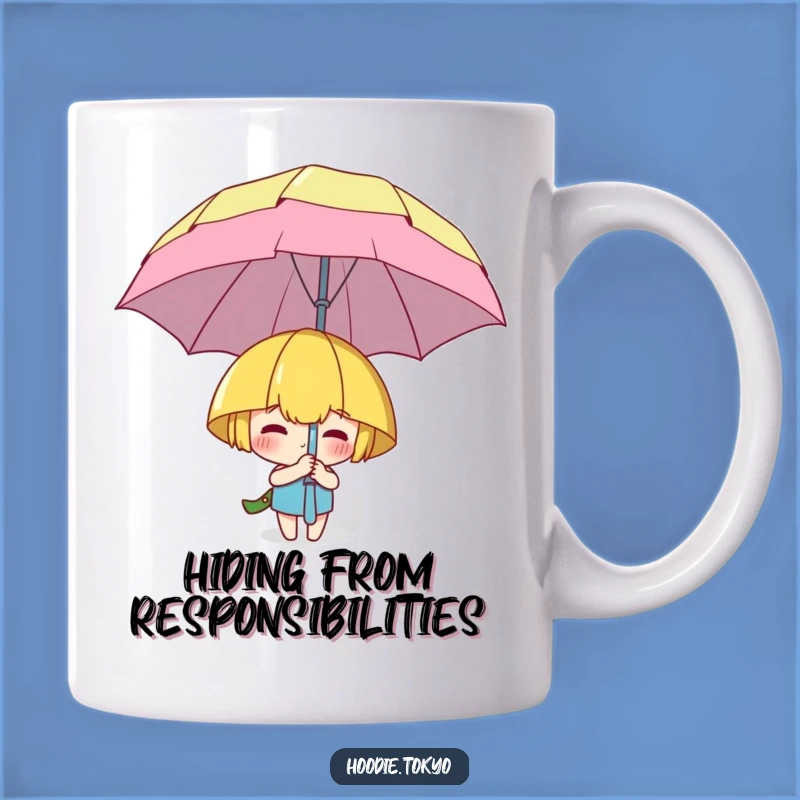 Funny Hiding Character Umbrella Mug - Playful Secret Humor, Great Funny Gift