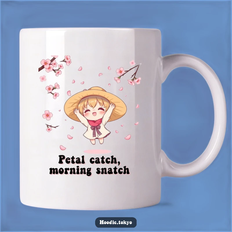 Kawaii Cherry Blossom Catcher Funny Mug - Adorable Petal Fun Gift