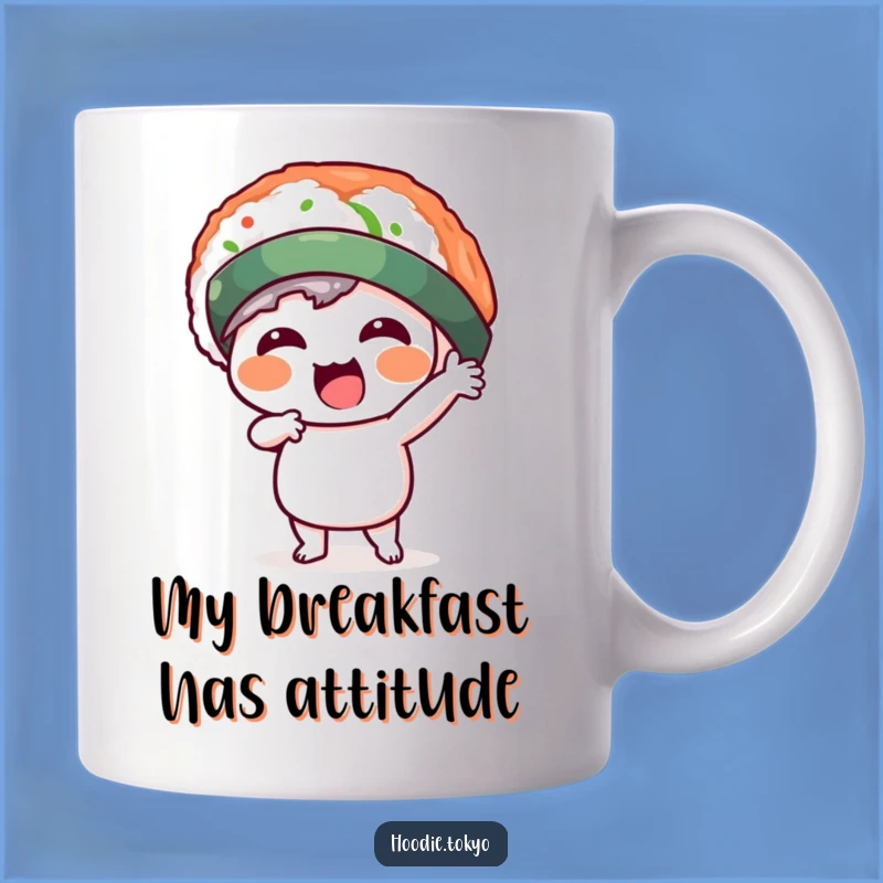 Funny Kawaii Sushi Hat Character Mug - A Hilarious and Playful Gift Idea