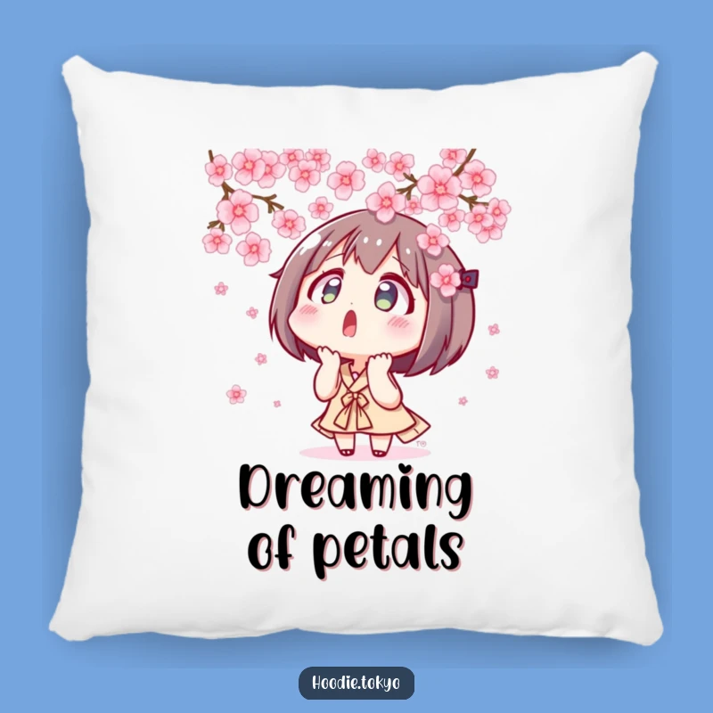 Funny Tokyo Blossom Pillow: Cozy Up with Surprised Character's Cherry Blossom Dream - Funny Gift