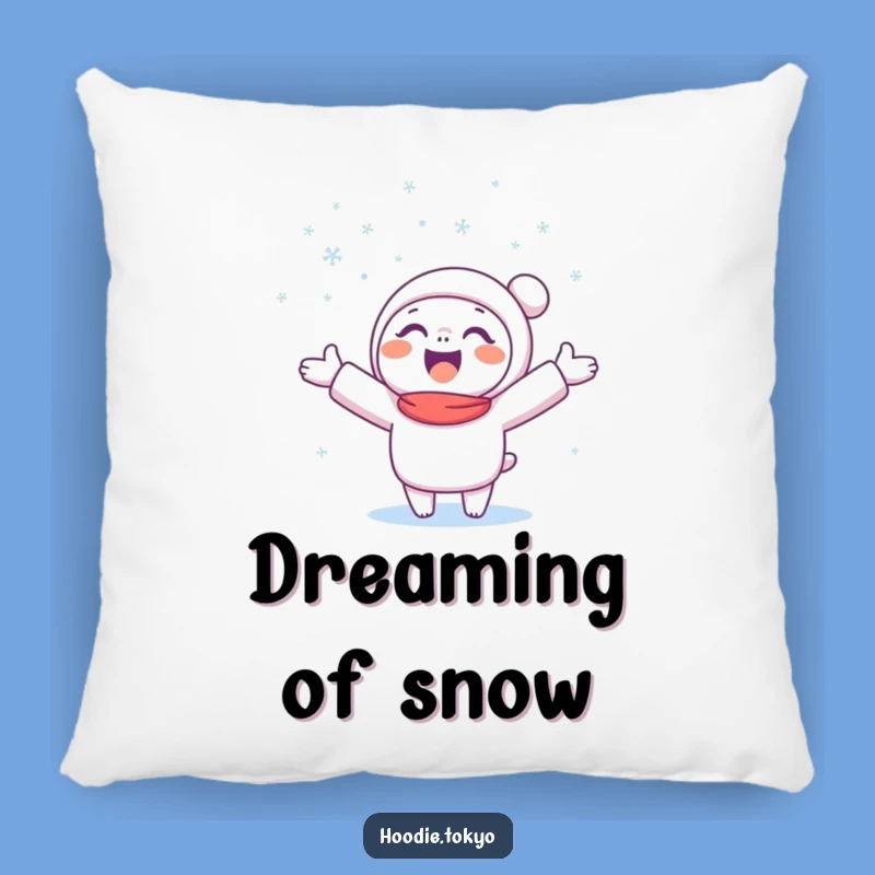 Funny Snow Catcher Pillow: Soft Winter Character Cushion, Cozy Funny Gift