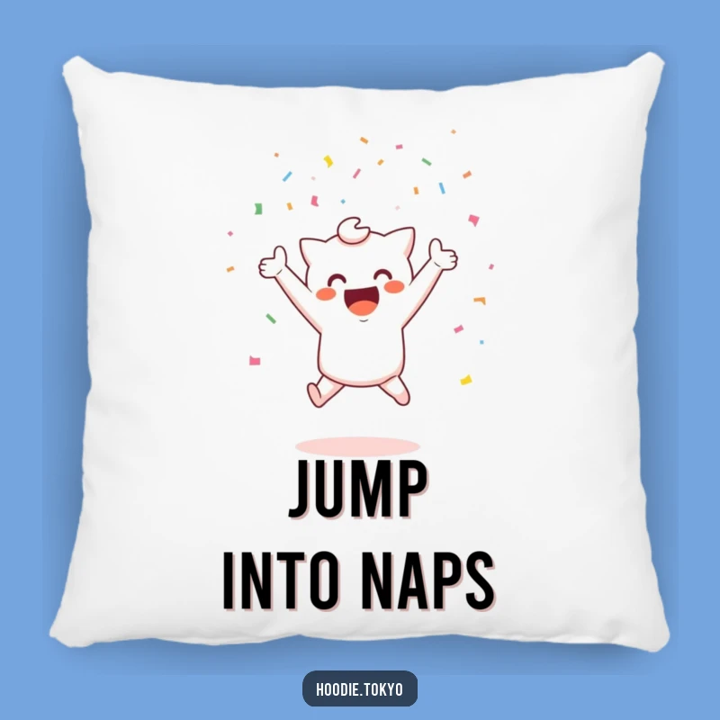 Cuddly Celebration Kawaii Pillow: Funny Joyful Character Confetti Cushion Gift