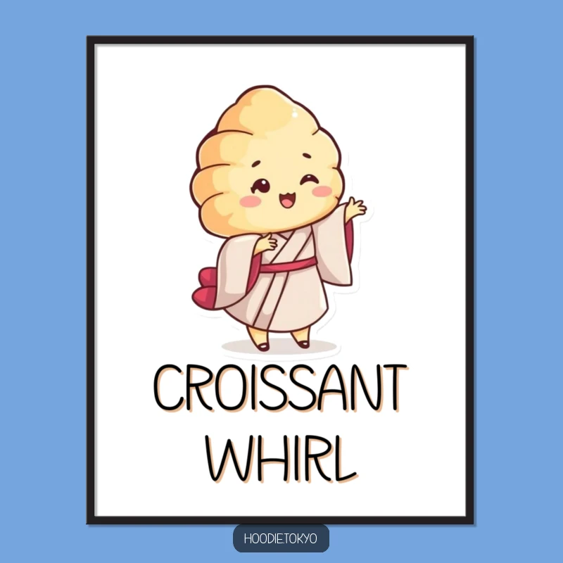 Funny Croissant Kimono Digital Art - Instant Playful Charm for Walls