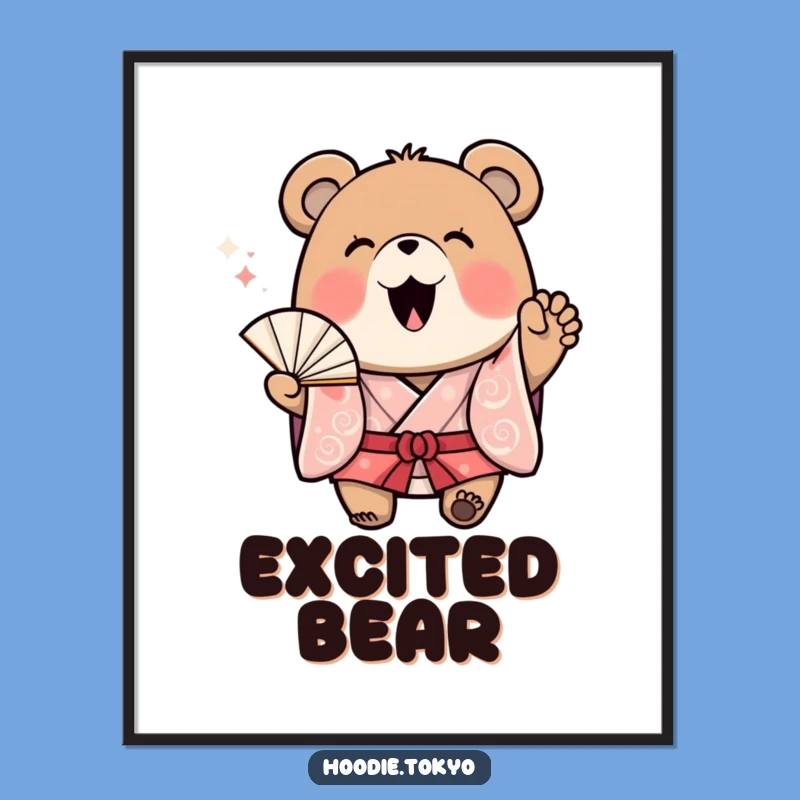 Funny Bear Kimono Digital Art - Instant Cheerful Charm for Walls