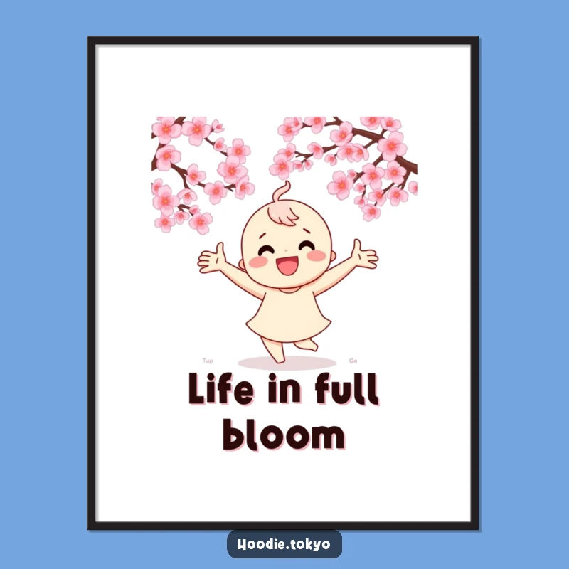 Funny Cherry Blossom Dance Digital Print - Joyful Wall Art, Instant Gift