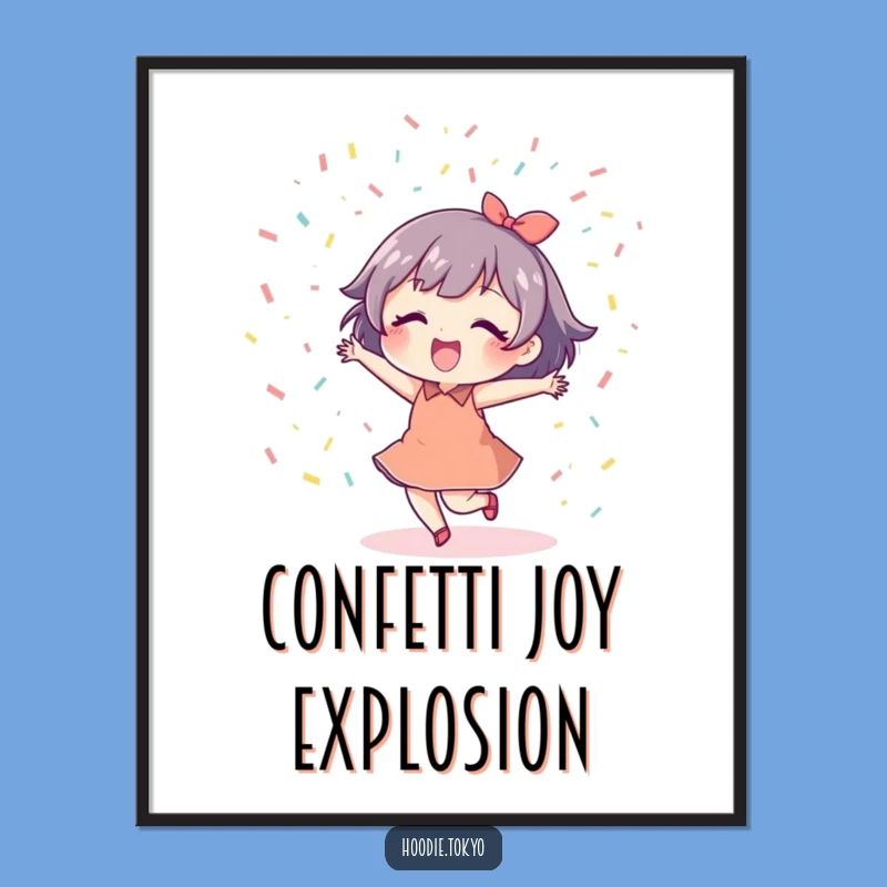 Funny Dancing Confetti Digital Art: Printable Festive Character Image, Instant Funny Gift