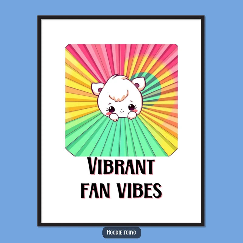 Funny Fan Peek-a-Boo Digital Art: Printable Playful Character Image, Instant Funny Gift