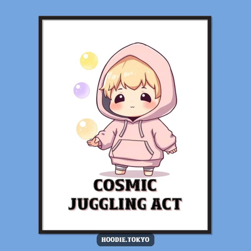 Funny Juggling Orb Digital Art: Playful Character, Instant Gift