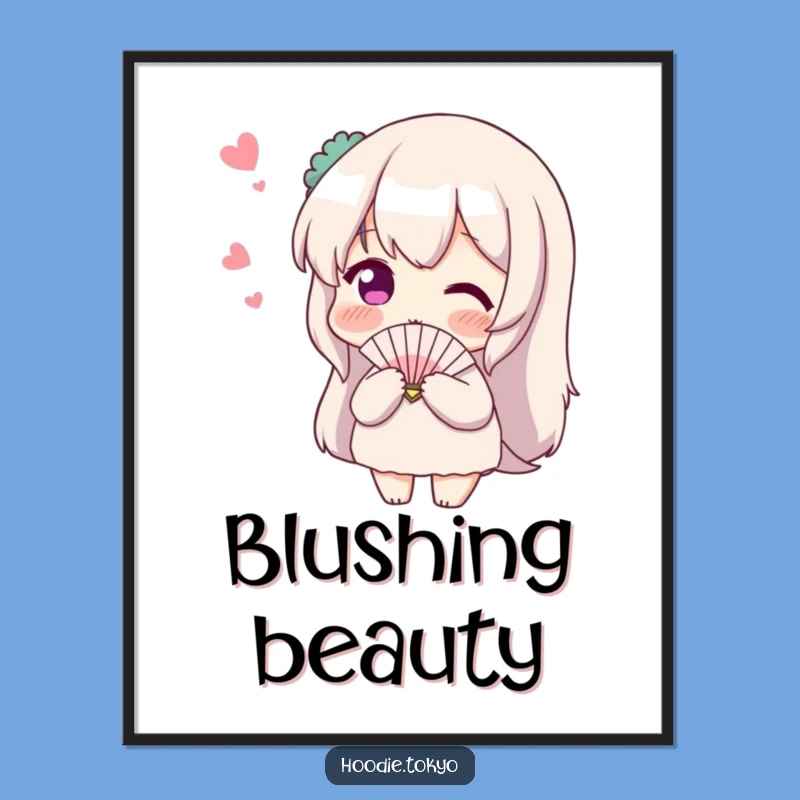 Funny Shy Fan Digital Art: Blushing Character Print for Walls