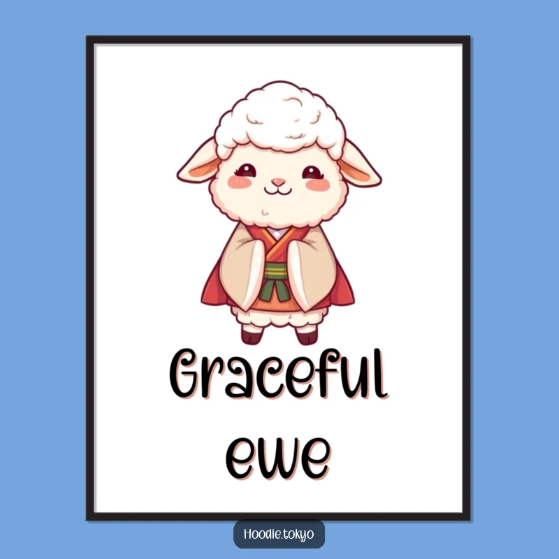 Funny Sheep Kimono Digital Art - Instant Graceful Charm for Walls