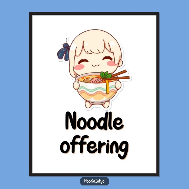 Funny Ramen Digital Art: Cheerful Character's Sharing Smile - Instant Funny Gift