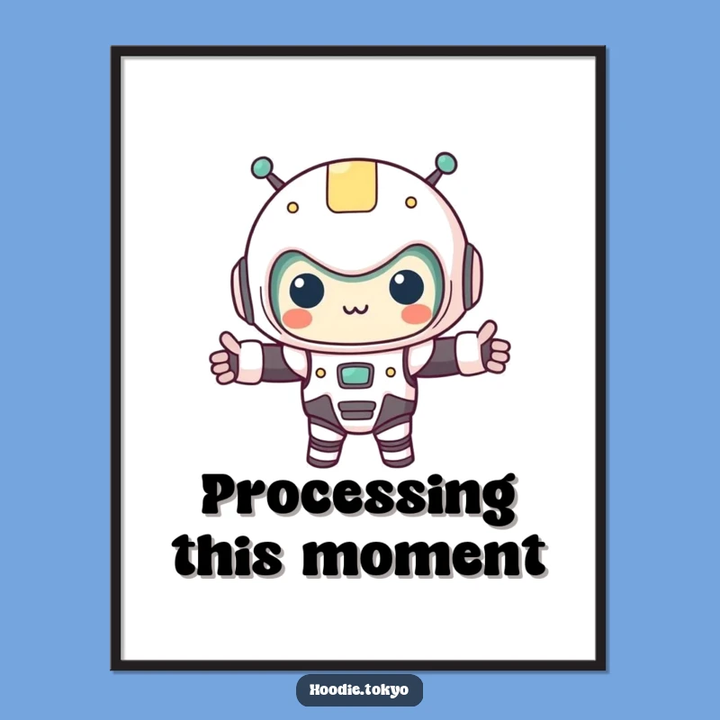 Funny Kawaii Robot Costume Digital Art - Instant Sci-Fi Humor for Your Walls