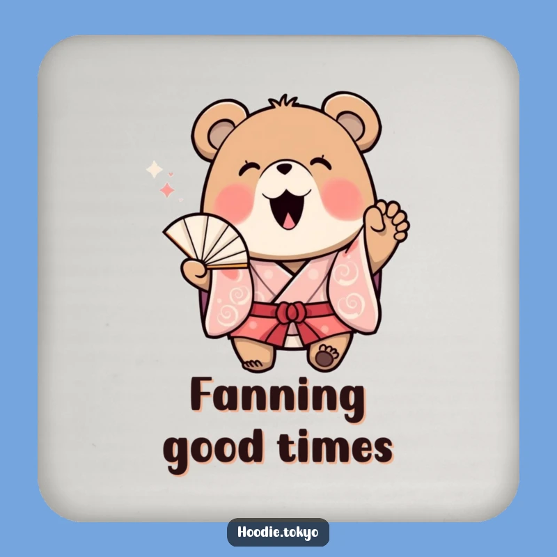Funny Bear Kimono Coaster - Protect Surfaces with Cheerful Charm