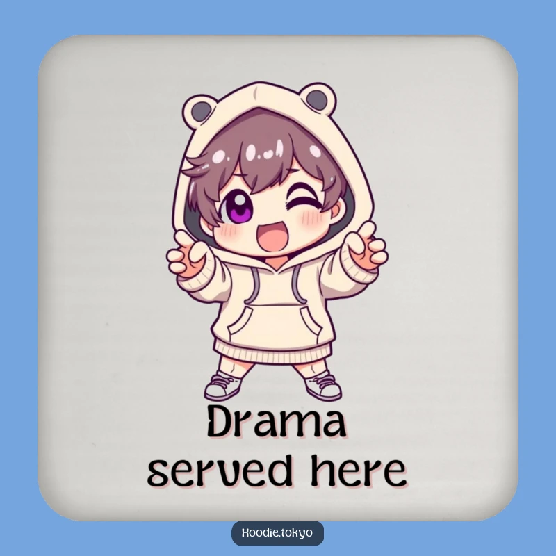 Funny Fashion Hoodie Character Coaster: Dramatic Protection, Hilarious Style