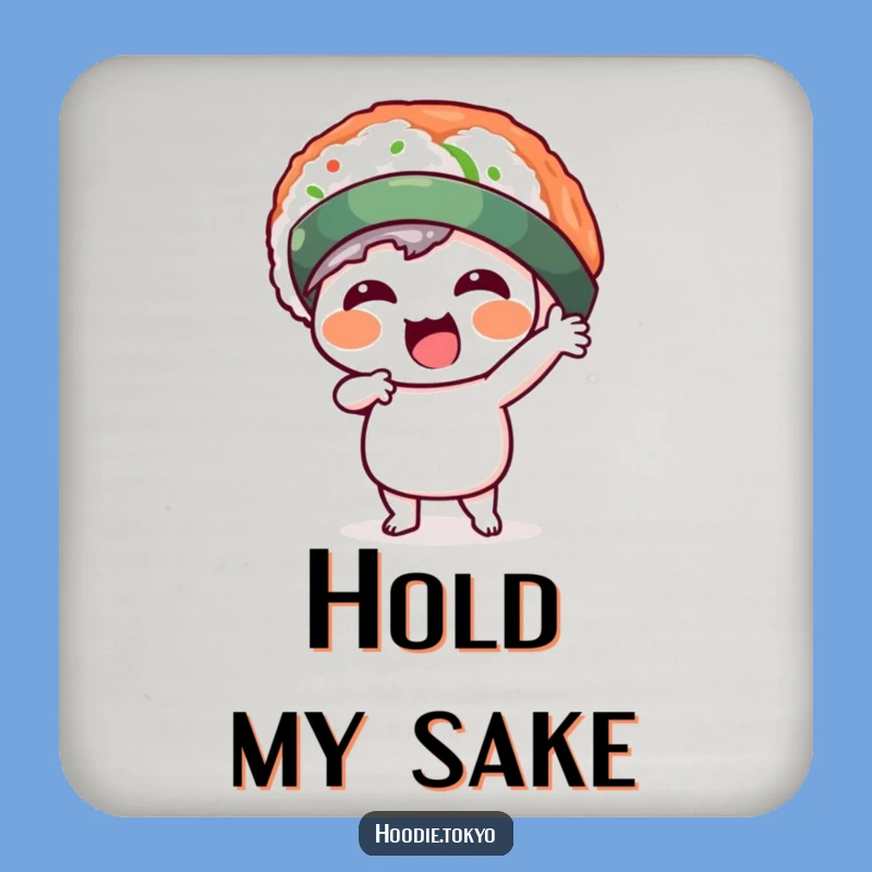 Funny Kawaii Sushi Hat Drink Coaster - Protect Surfaces with Comical Sushi Charm