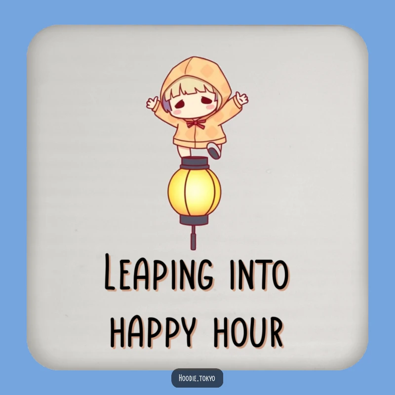 Funny Leaping Lantern Coaster: Patterned Hoodie Table Protection, Fun