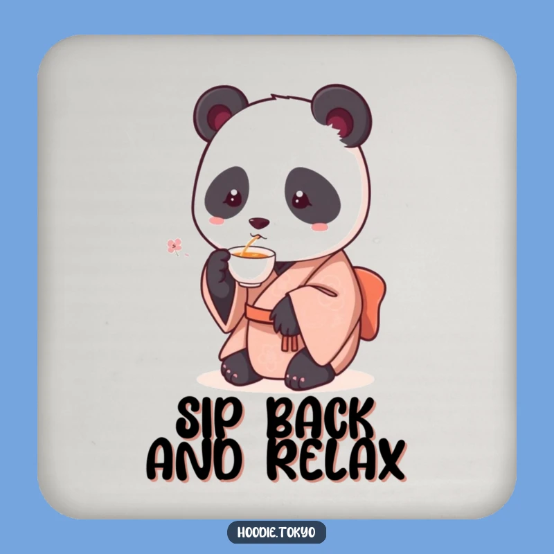 Funny Panda Kimono Coaster: Round Panda Tea Lover Protection, Stylish & Hilarious, Perfect Funny Gift