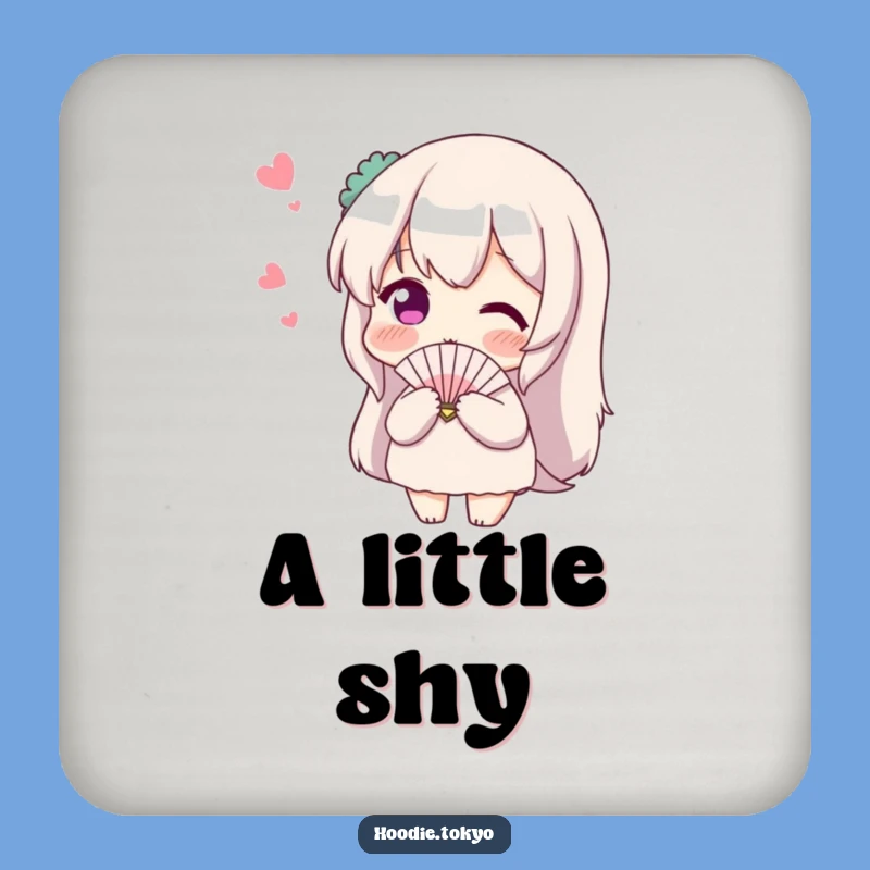 Funny Shy Fan Coasters: Blushing Character Set for Drink Protection