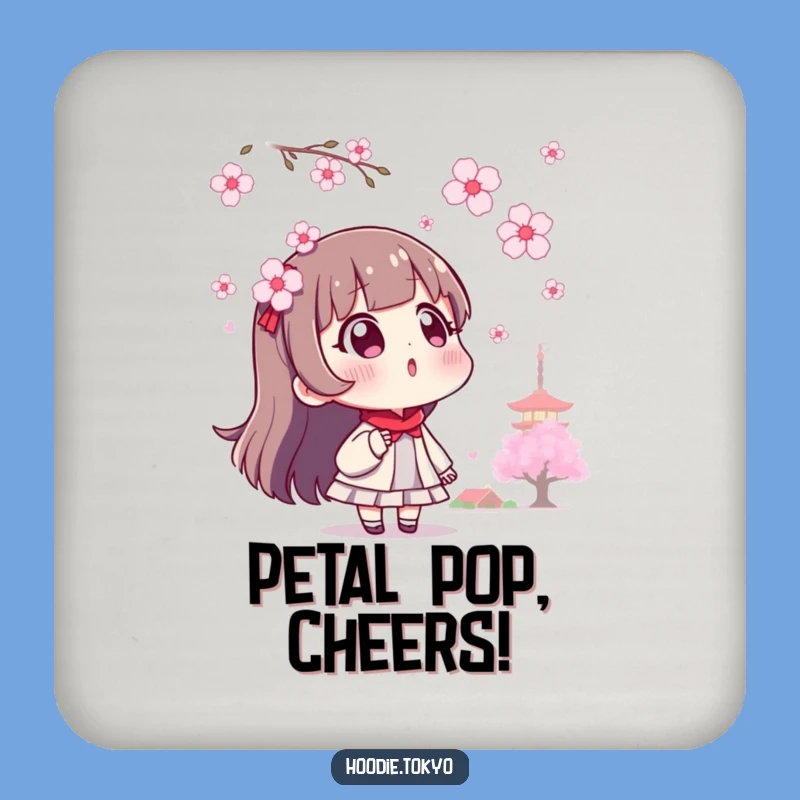 Funny Surprised Tokyo Character Coaster, Cherry Blossom Protection with Humor