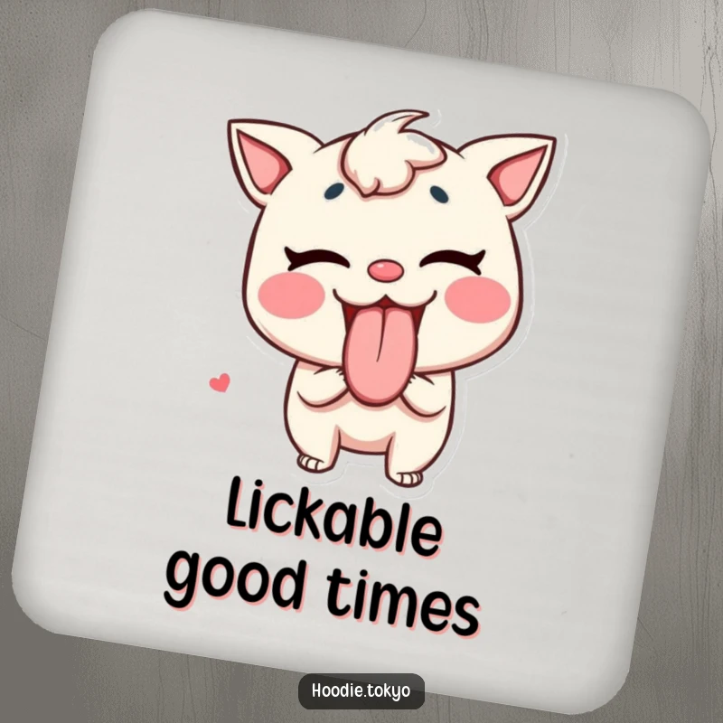 Funny Tongue Out Coaster: A mischievous character playfully sticking its tongue out like candy, protecting your furniture with a cheeky touch.
