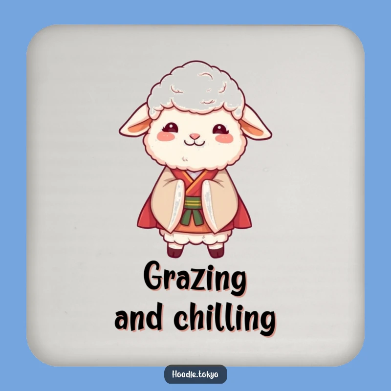 Funny Sheep Kimono Coaster - Protect Surfaces with Graceful Charm