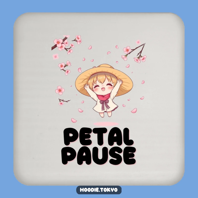 Kawaii Cherry Blossom Catcher Funny Coaster Set - Protect Surfaces with Petals