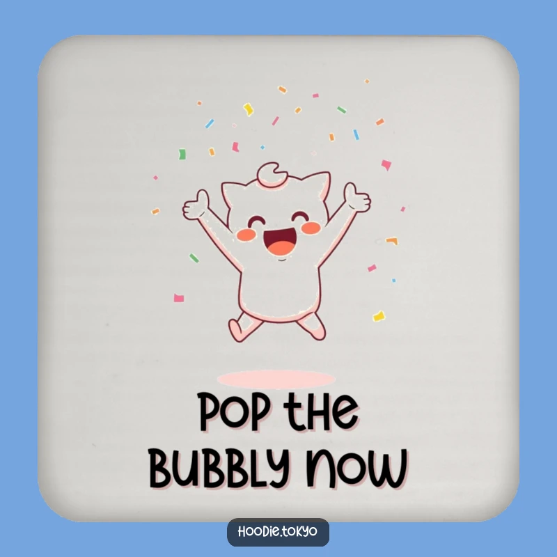 Funny Joyful Kawaii Coaster Set: Cute Character Confetti Table Gift