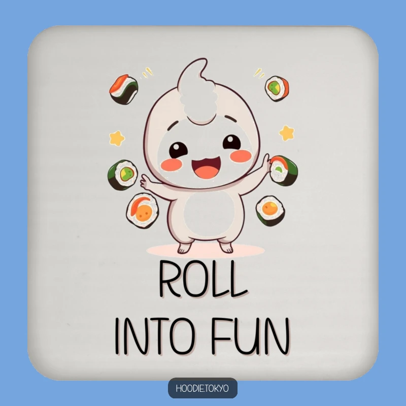 Funny Sushi Kawaii Coaster Set: Playful Juggler Table Protection Gift
