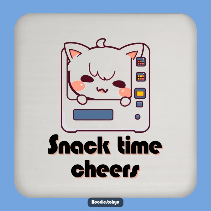 Funny Kawaii Character Coaster Set: Vending Machine Protection, Hilarious Home Gift