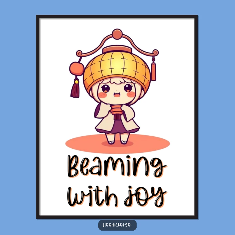 Funny Kawaii Lantern Poster: Brighten Your Walls with Festive Cheer, Perfect Gift