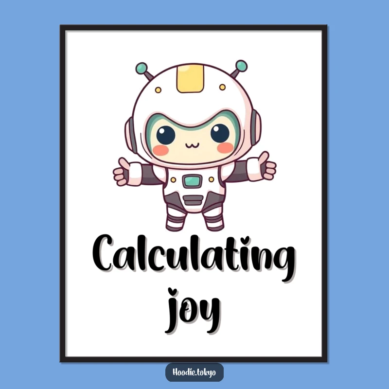 Funny Kawaii Robot Costume Poster - Adorable Sci-Fi Art for Your Walls