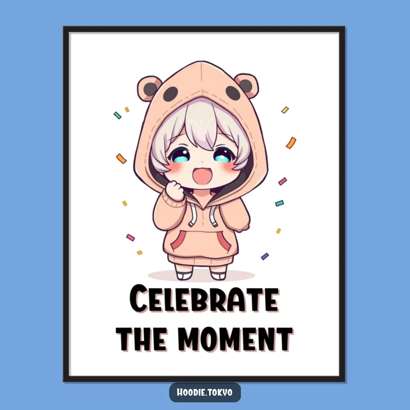 Funny Confetti Poster: Delightful Character, Unique Wall Art Gift