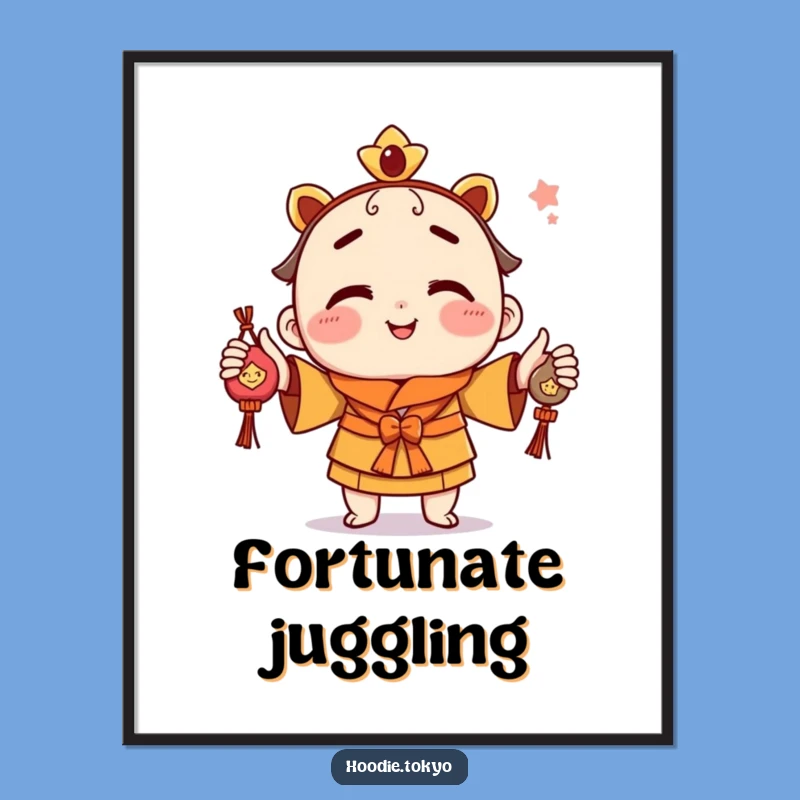 Funny Playful Juggler Poster - Lucky Charm Art for Your Walls
