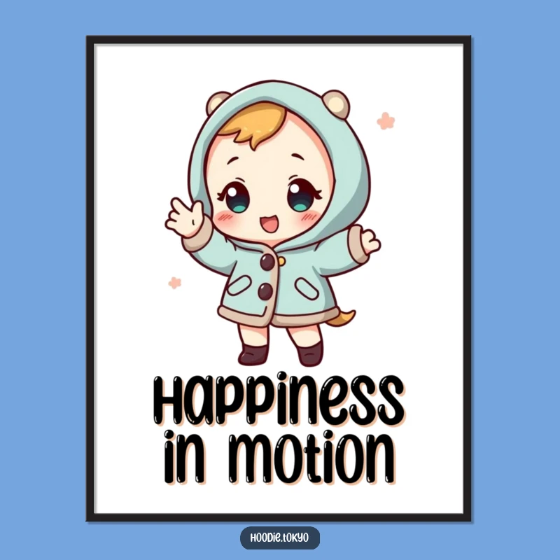 Funny Happi Coat Character Poster - Playful Japanese Art, Humorous Decor Gift