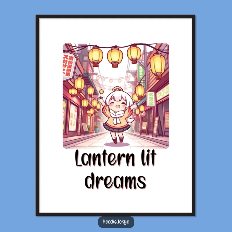 Funny Kawaii Tokyo Poster: Juggling Lanterns Art Print for Joy!