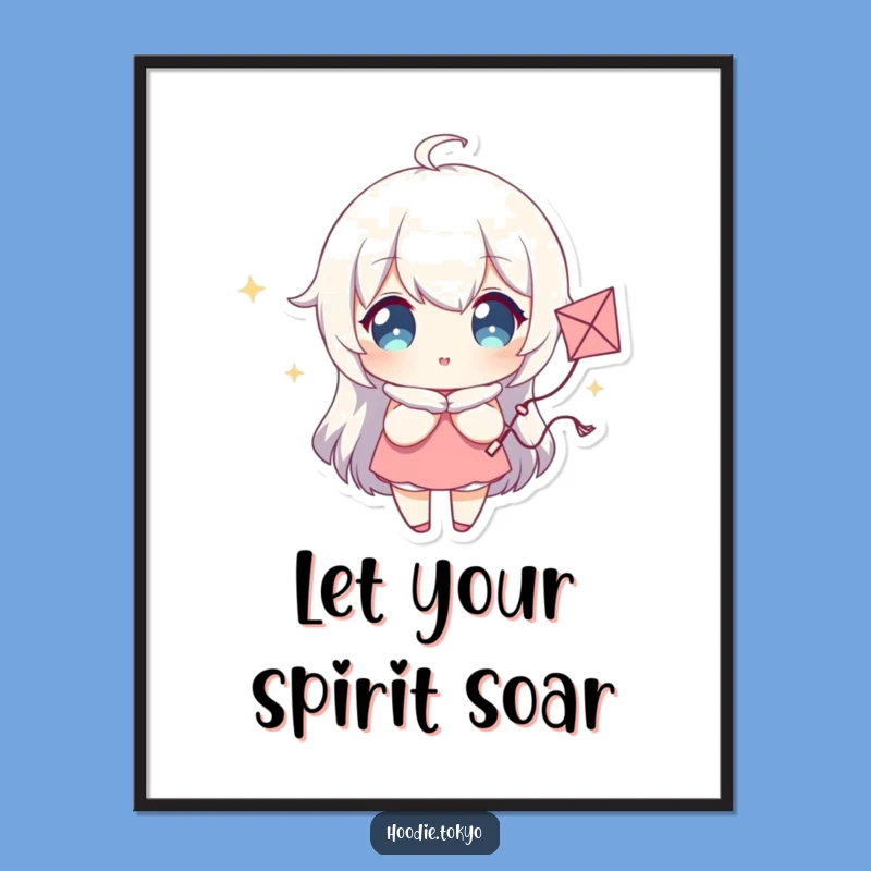 Whimsical Kite Dreams Funny Poster - Sparkling Eyes Art Print